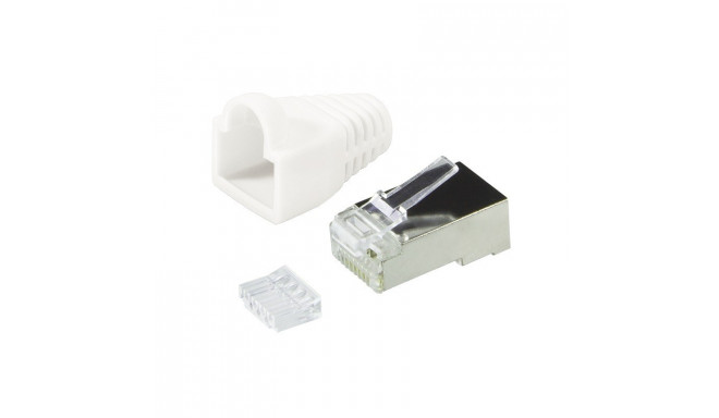 Plug connector CAT.6 100 pcs.set shielded, white