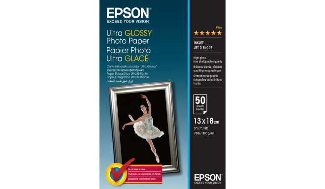 EPSON Ultra Glossy Photo Paper 50 sheets, 13 x 18 cm, 300 g/m