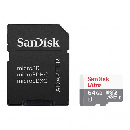 SANDISK Ultra microSDXC 64GB + SD Adapter 100MB/s Class 10 UHS-I