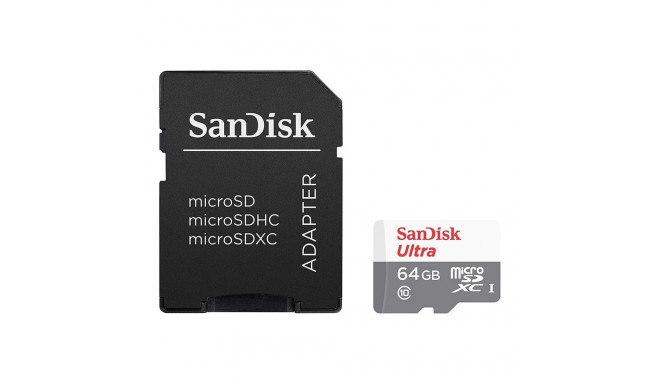 SanDisk mälukaart microSDXC 64GB Ultra 100MB/s Class 10 UHS-I + adapter