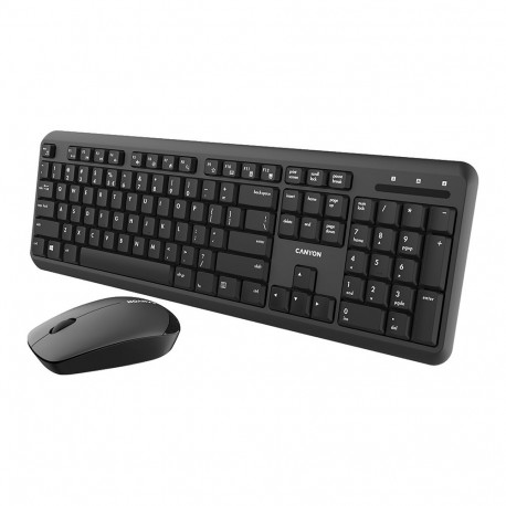 CANYON SET-W20 EN/RU Keyboard+Mouse Velvet Wireless Black
