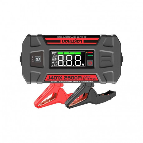 Lokithor J401X Jump Starter / Booster 2500A + Powerbank 20000mAh + Flashlight 4-in-1 Device working