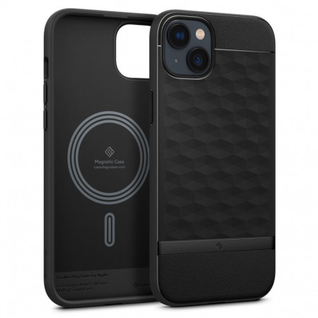 Kaitseümbris Caseology Parallax Mag, Apple iPhone 14 Plus, must, MagSafe, Spigen