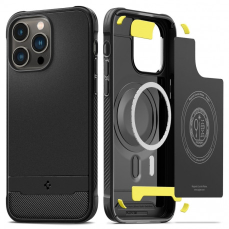 Kaitseümbris Rugged Armor MagFit, Apple iPhone 14 Pro Max, must, MagSafe, Spigen
