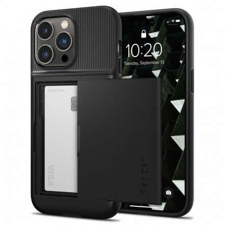 Kaitseümbris kaarditaskuga Slim Armor CS, Apple iPhone 14 Pro, must, Spigen