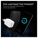 Toalaadija adapter PowerArc 65W Dual, 2x USB-C juhtmele, valge, PD 3.0 GaN kiirlaadimine, PE2106EU, 