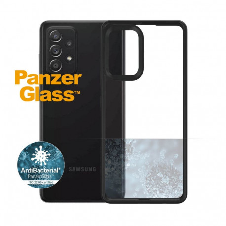 Kaitseümbris ClearCase, Samsung Galaxy A72, klaasist tagaküljega, läbipaistev musta äärega, PanzerGl