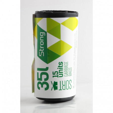 SORTEX, Prügikott, must 35 L x 15 tk