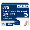 Lehtpaberrätikud TORK Xpress® Multifold H2, 23.4x21.3cm, 2-kih, 190lehte, loodusvalge 471103 (20 tk)