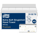 Lehtpaberrätikud Tork EXTRA SOFT SINGLEFOLD H3, 23x22,6cm,  2-kih, 200 lehte, valge  100278 (15 tk)