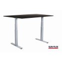 Kirjutuslaud SUN-FLEX®EASYDESK ADAPT, reguleeritava kõrgusega, elektriline, hall lauaplaat 140x80 cm