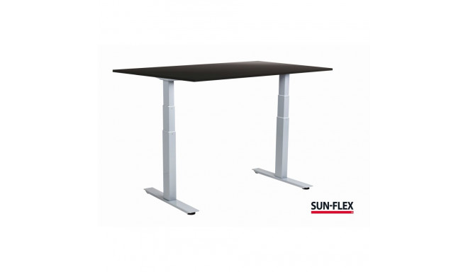 Kirjutuslaud SUN-FLEX®EASYDESK ADAPT, reguleeritava kõrgusega, elektriline, hall lauaplaat 140x80 cm