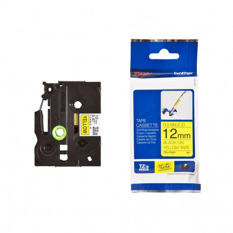Markeerimislint Brother TZE-FX631, 12mm must/kollasel, flexible