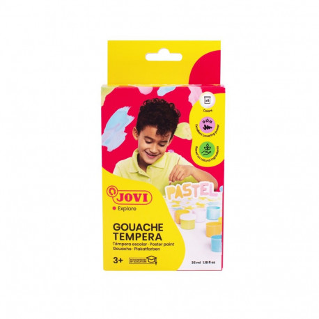 Guaššvärvid JOVI, pastell, 6 tk + pintsel
