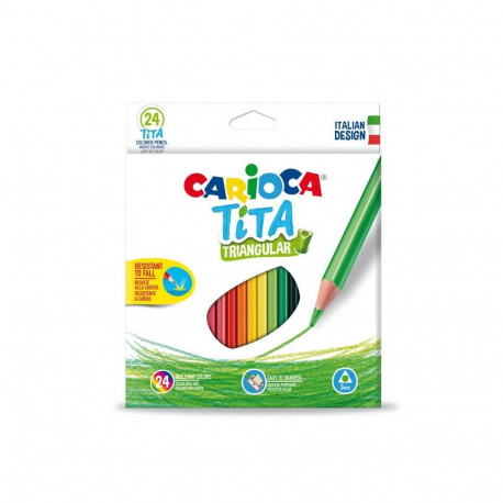 Värvipliiatsid CARIOCA TITA, kolmnurksed, 24 värvi
