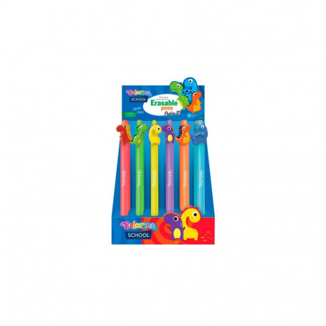 Pastapliiats Colorino Dinosaurs, 0,5mm sinine, kustutatav (36 tk)