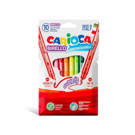 Viltpliiatsid CARIOCA Birello, kahe otsikuga, 10 värvi