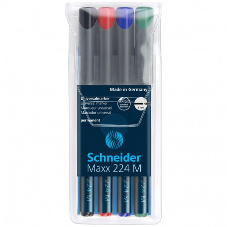 Markerid Schneider 224, M komplekt 4tk, veekindel