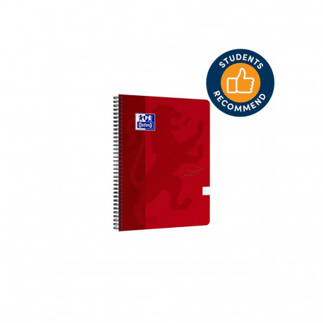 Kaustik OXFORD TOUCH, spiraalköitega, A4+, 70 lehte, jooneline, punane