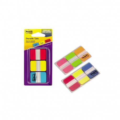 Indeksid Post-it Strong 686 25x38mm 22x3tk, punane/kollane/sinine