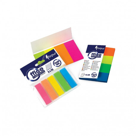 Indeksid Forpus 12x45mm, 5x25 l, läbipaistev neoon, plast