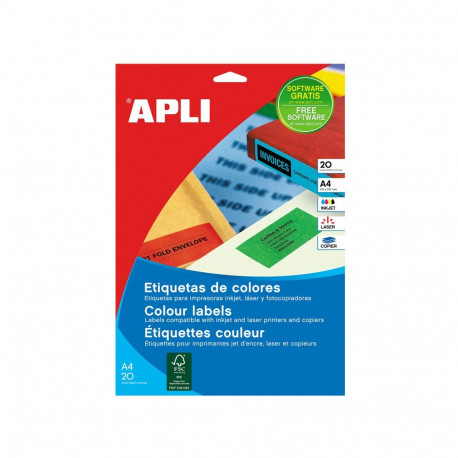 Etiketid Apli ILC iseliimuvad 210 x 297mm 20l/pk kollane