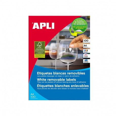Etiketid eemaldatavad Apli ILC 210x297mm, 100l/pk