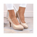 Sergio Leone W SK53N beige high-heeled and platform pumps (36)