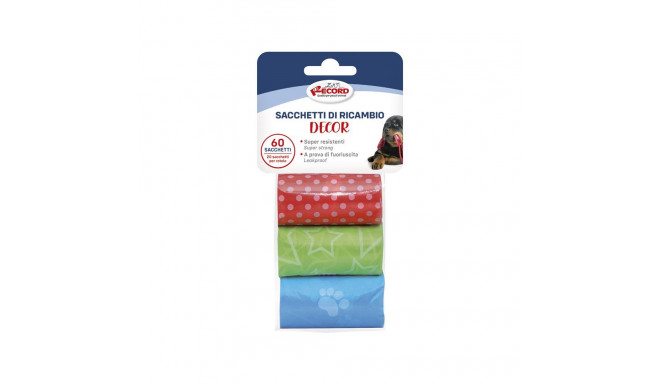 Record dog poop bags different colours 3x20 pcs