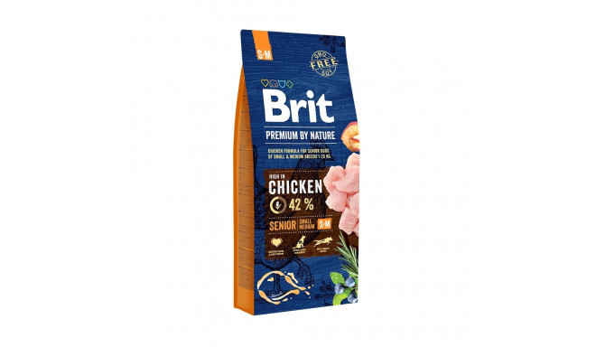 Brit Premium by Nature Senior S+M полноценный корм для собак 15кг
