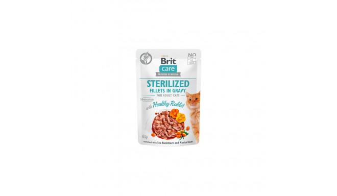 Brit Care Fillets in Gravy Healthy Rabbit märgtoit steriliseeritud kassidele 85g