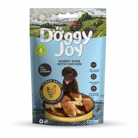 Doggy Joy rabbit ears with chicken närimismaiused kutsikale 90g