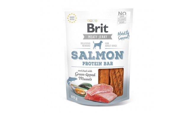 Brit Jerky Salmon Protein Bar Snack närimismaius koertele 80g