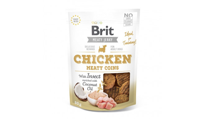 Brit Jerky Chicken Meaty Coins Snack närimismaius koertele 80g