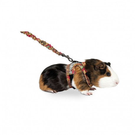 Flamingo harness with leash for guinea pig M