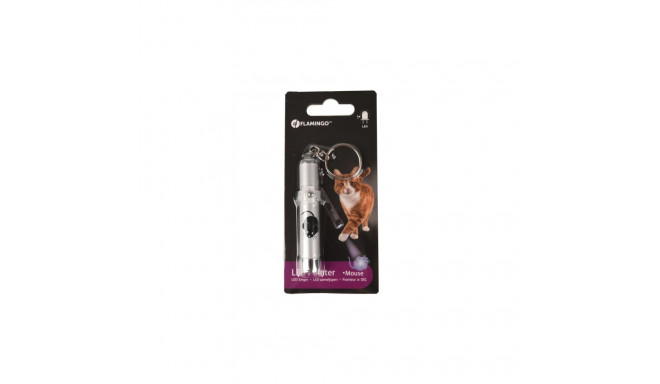Flamingo cat toy LED lamp with mouse image 8cm