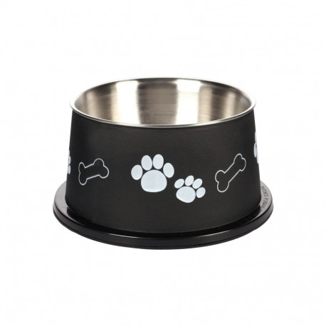 Flamingo bowl for long-eared dogs black 0.9l- ∅15cm