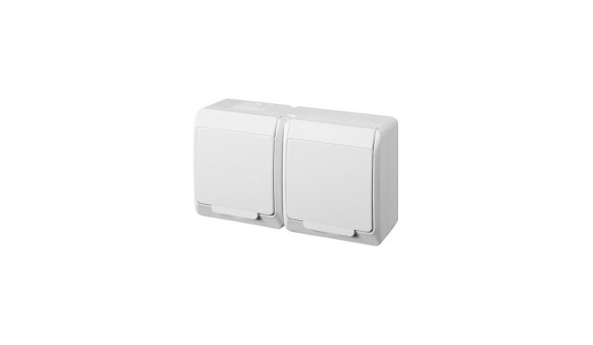 SOCKET HERMES 2PL WHITE IP44 0325-02