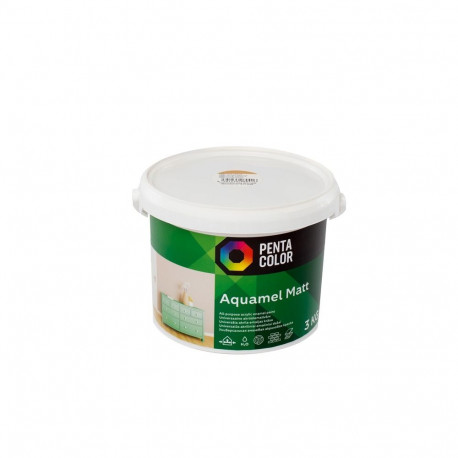 PAINT AQUAMEL DARK YELLOW, 3 KG, MATT