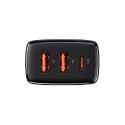 CHARGER BASEUS USB-C/USB-AX2 30W BLACK