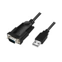 USB adapter to DB9 port, black, 1.5m