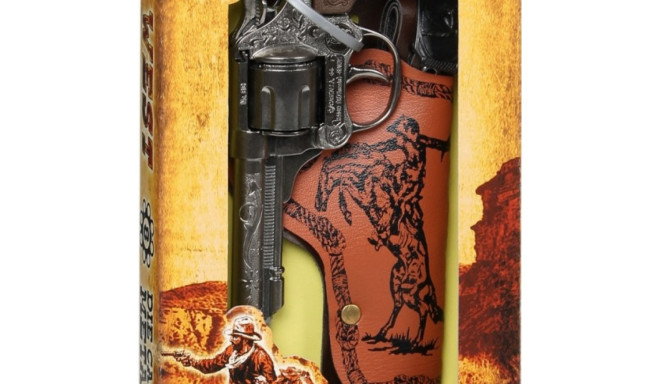 Metal cowboy revolver with a holster Gonher