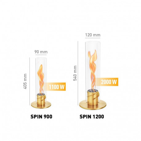HOFATS SPIN 1200 tabletop fireplace with bio-burner, gold