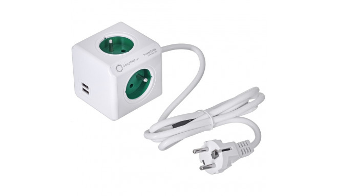 Allocacoc 2402GN/FREUPC power extension 1.5 m 4 AC outlet(s) Indoor Green, White