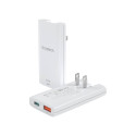 Mini travel wall charger Choetech PD6011 PD65W GaN slim USB-A+C  (white)