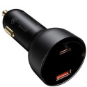 BASEUS car charger Digital Display PPS Dual USB + Type-C (with cable Type-C to Type-C 100W) TZCCZX-0