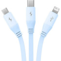 BASEUS retractable cable USB to Micro/Lightning/Type C 3w1 Leo 1.1m blue CB000063