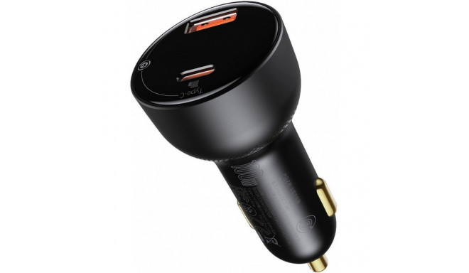 BASEUS car charger USB A + Typ C with digital display PD3.0 QC4.0 5A 100W CCZX-01 black