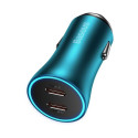 BASEUS car charger 2 x USB Type C 40W Golden Contactor Pro blue CGJP000003