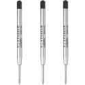 Parker Black (M) ballpoint pen refill close. 3pcs - 2119151